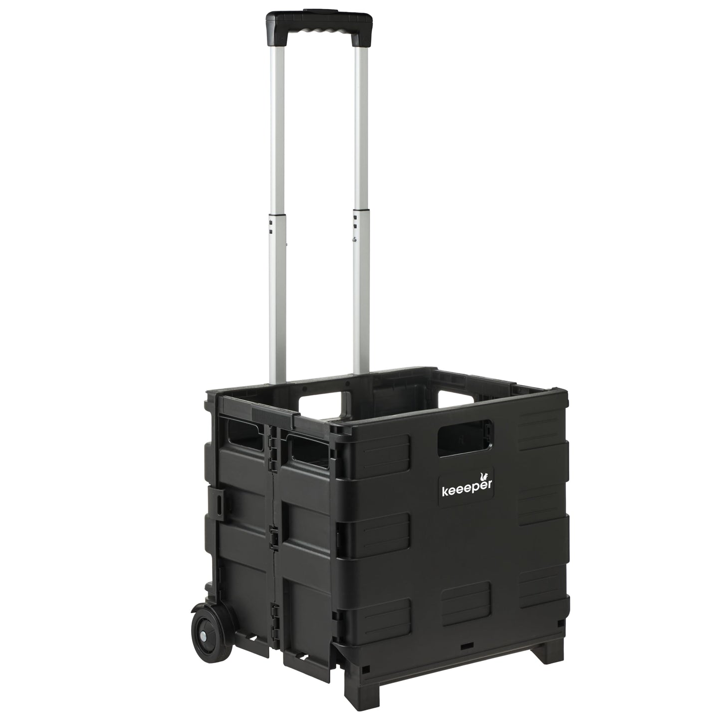 Klapp-Transportkarre olli mit Klappbox, 45 Liter schwarz, Einkaufs-/Transporttrolley, 45 L