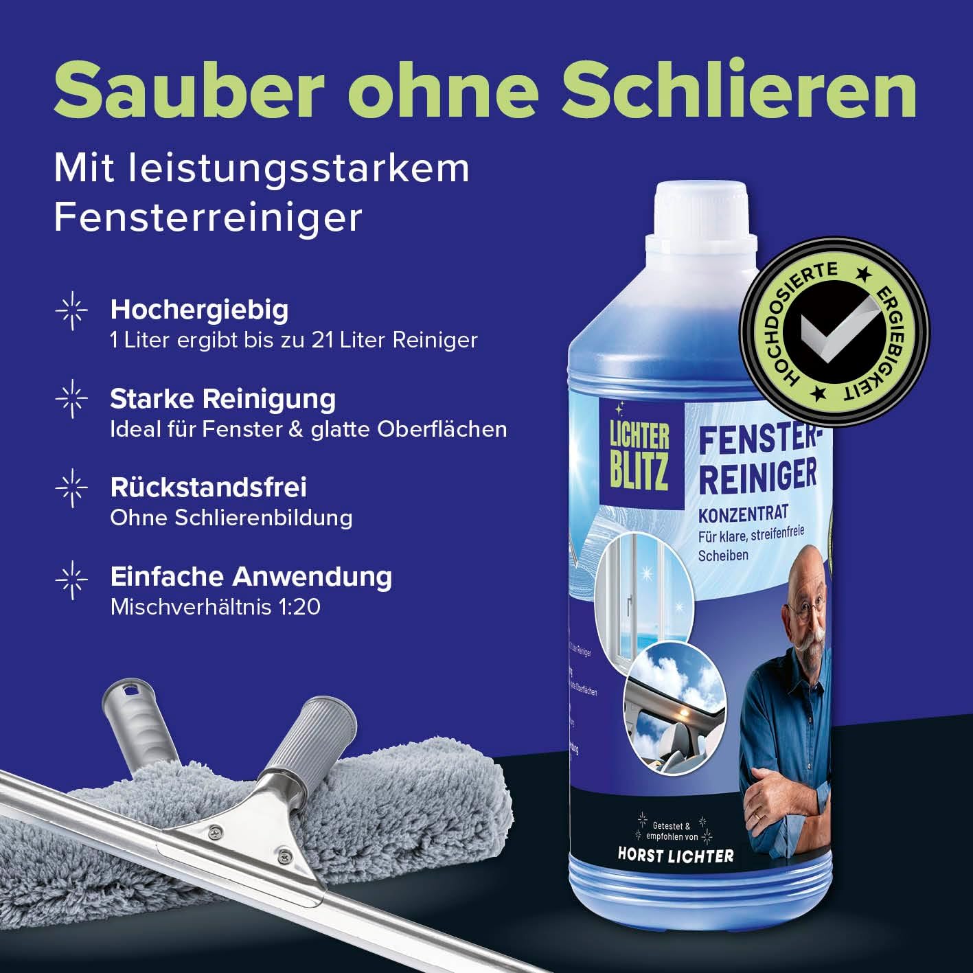 7-teiliges Fensterreiniger Komplett-Set, 7 Teiliges Set
