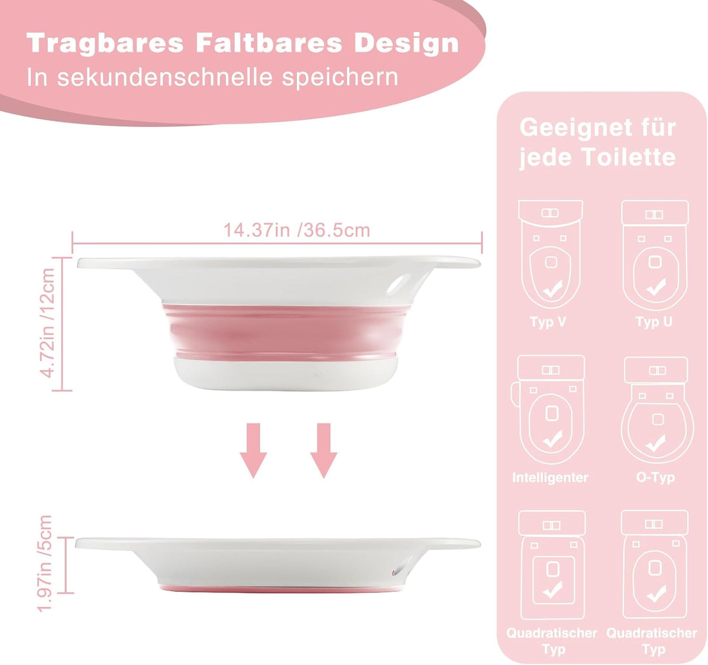 Sitzbad für Hämorrhoiden und Wochenbettpflege, Hellrosa