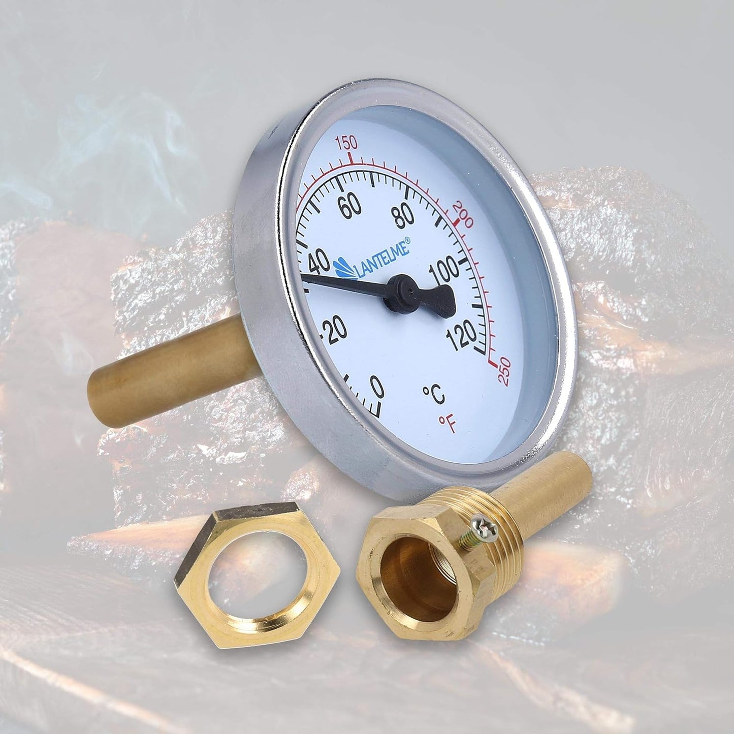 Räucherthermometer mit Messingmutter, 5cm
