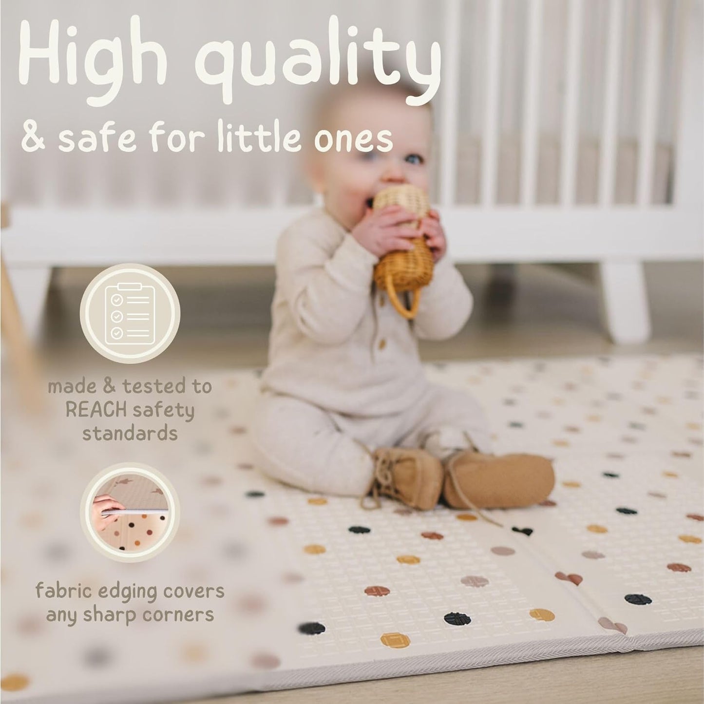 Wend- und Faltbare Spielmatte, 200 x 150 cm Beige