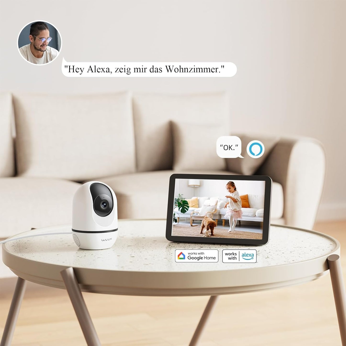360° Innenüberwachungskamera mit Auto-Tracking, 360 Überwachungskamera Innen