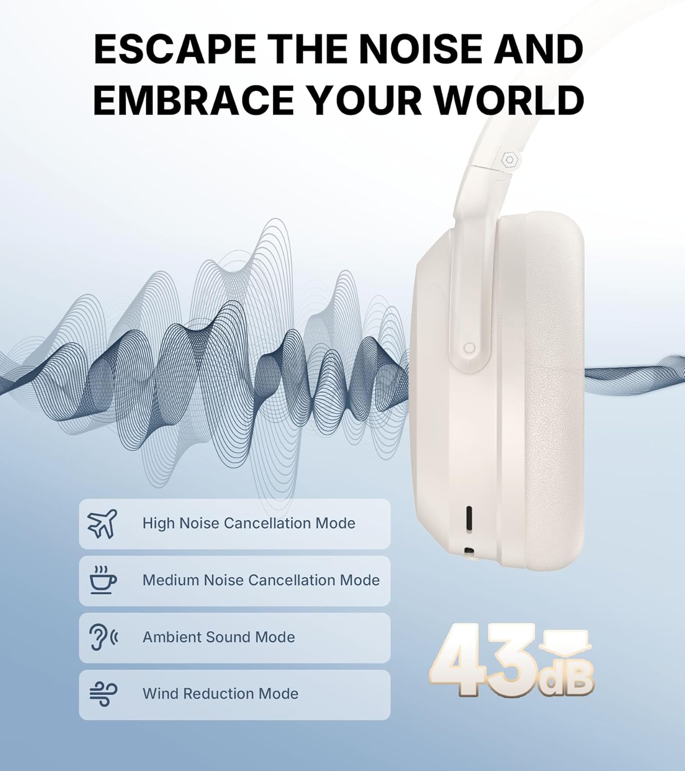 Over-Ear Kopfhörer WH700NB PRO, Elfenbein