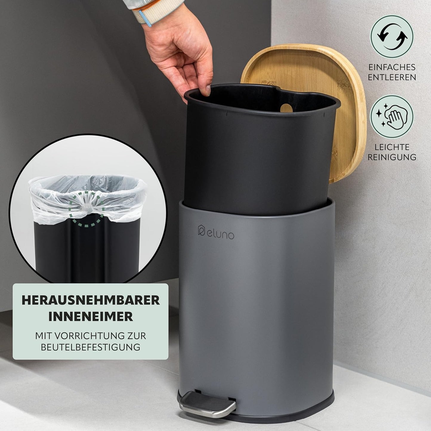 2-teiliges Badezimmer-Set Framura, Grau