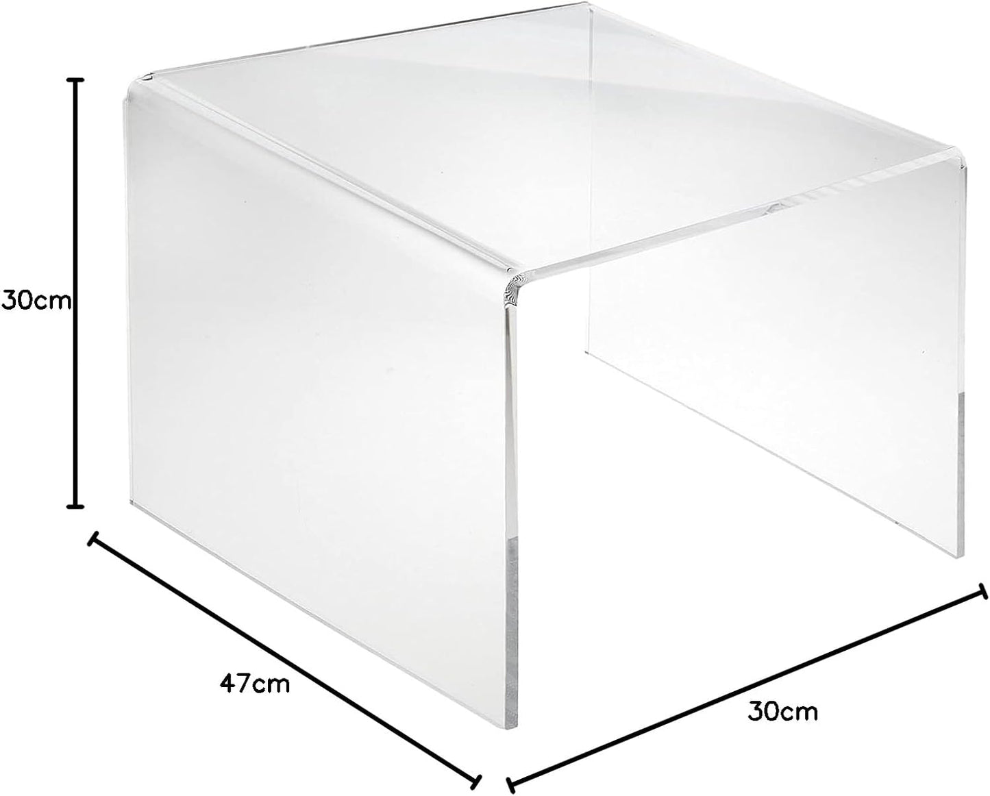 Beistelltisch in Glasoptik, 34 x 30 x 30 cm Transparent