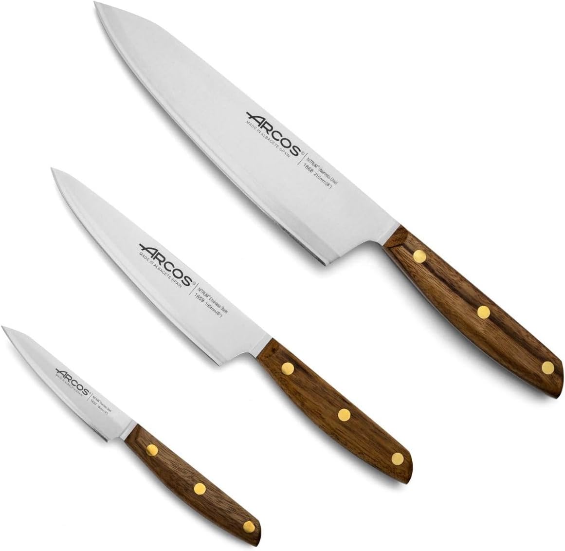 Nordika Küchenmesser-Set, Braun 3 Stücke Küchenmesser-Set