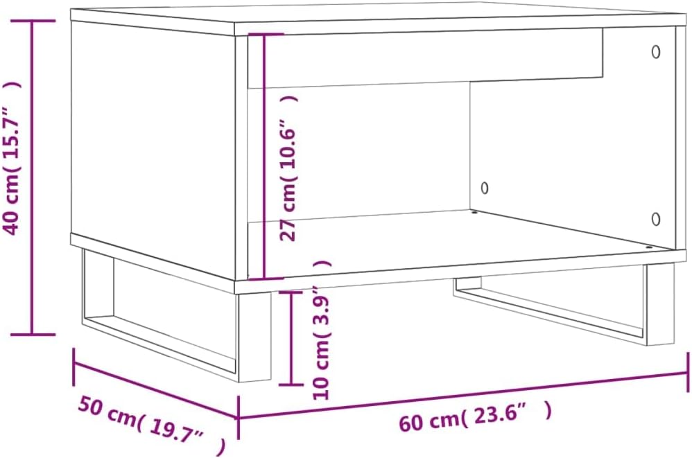 Rechteckiger Couchtisch, Betongrau