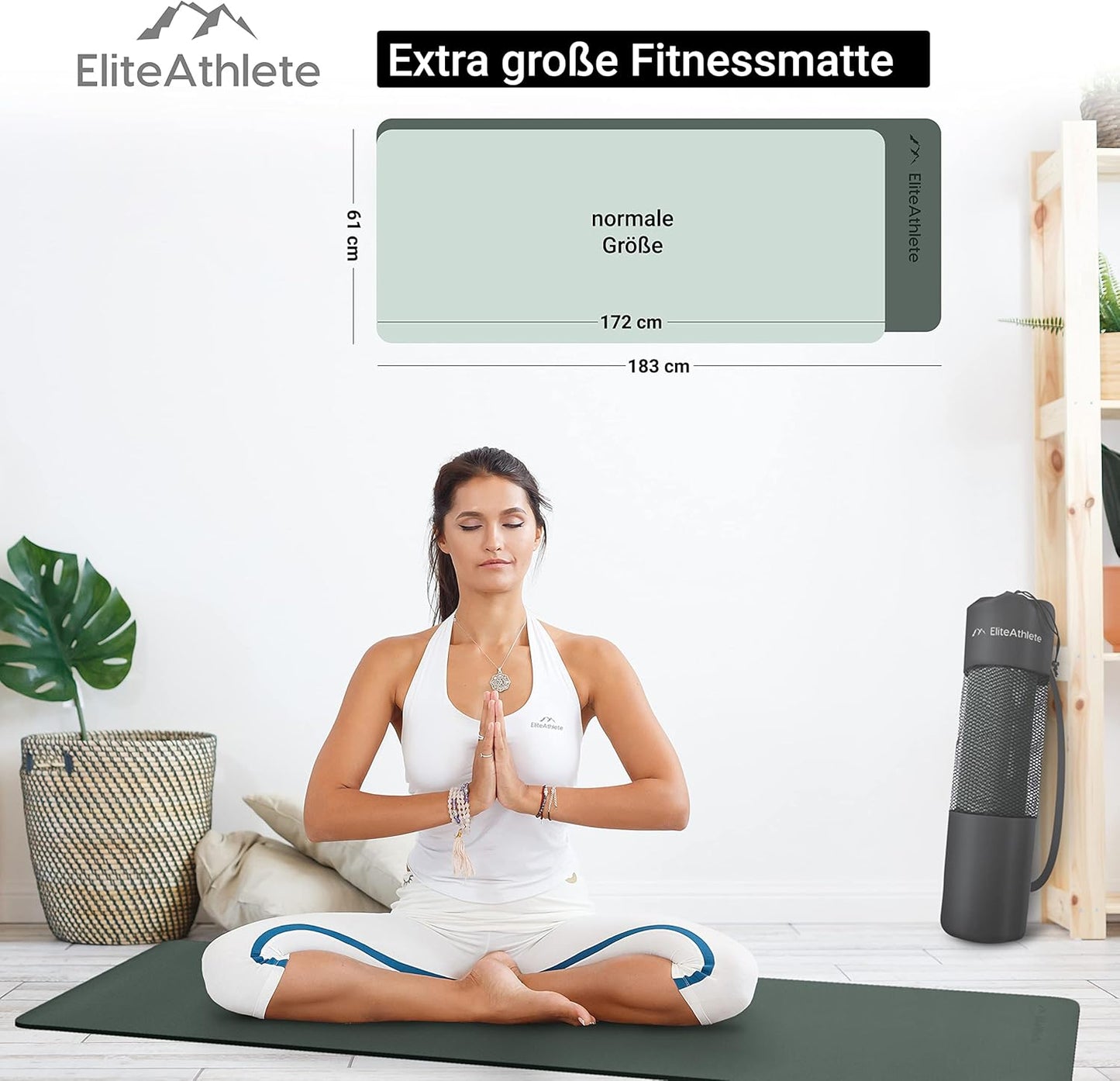 Rutschfeste Yogamatte, Deep Forest - Dark Dun