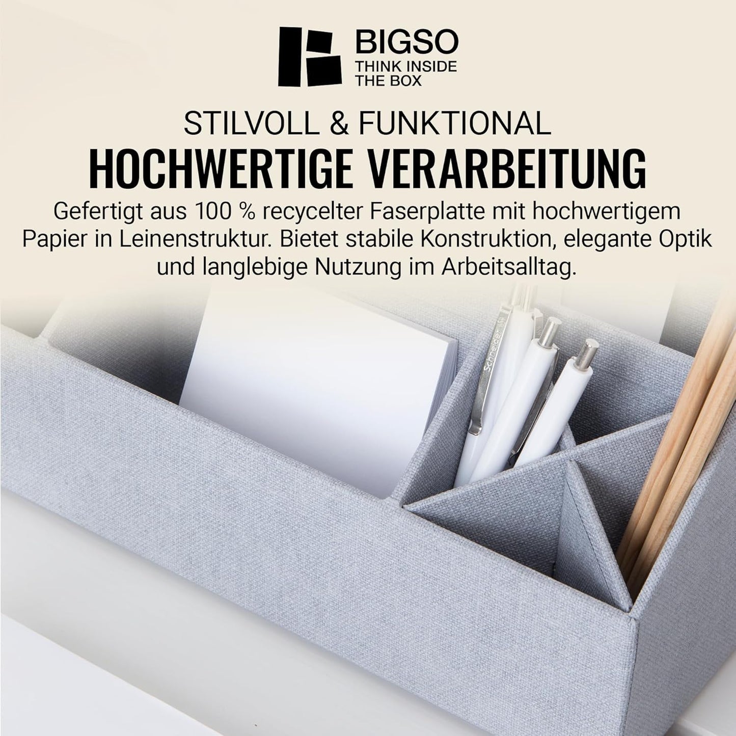 Schreibtisch-Organizer Elisa, Hellgrau