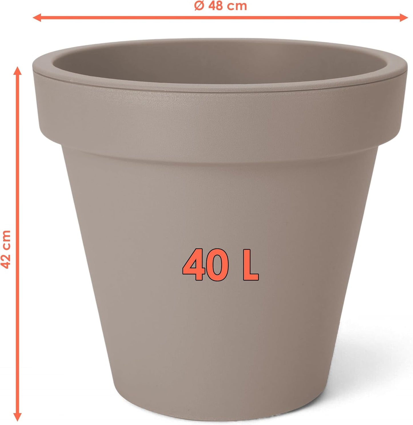 Pflanzkübel, Ø 48 cm Beige