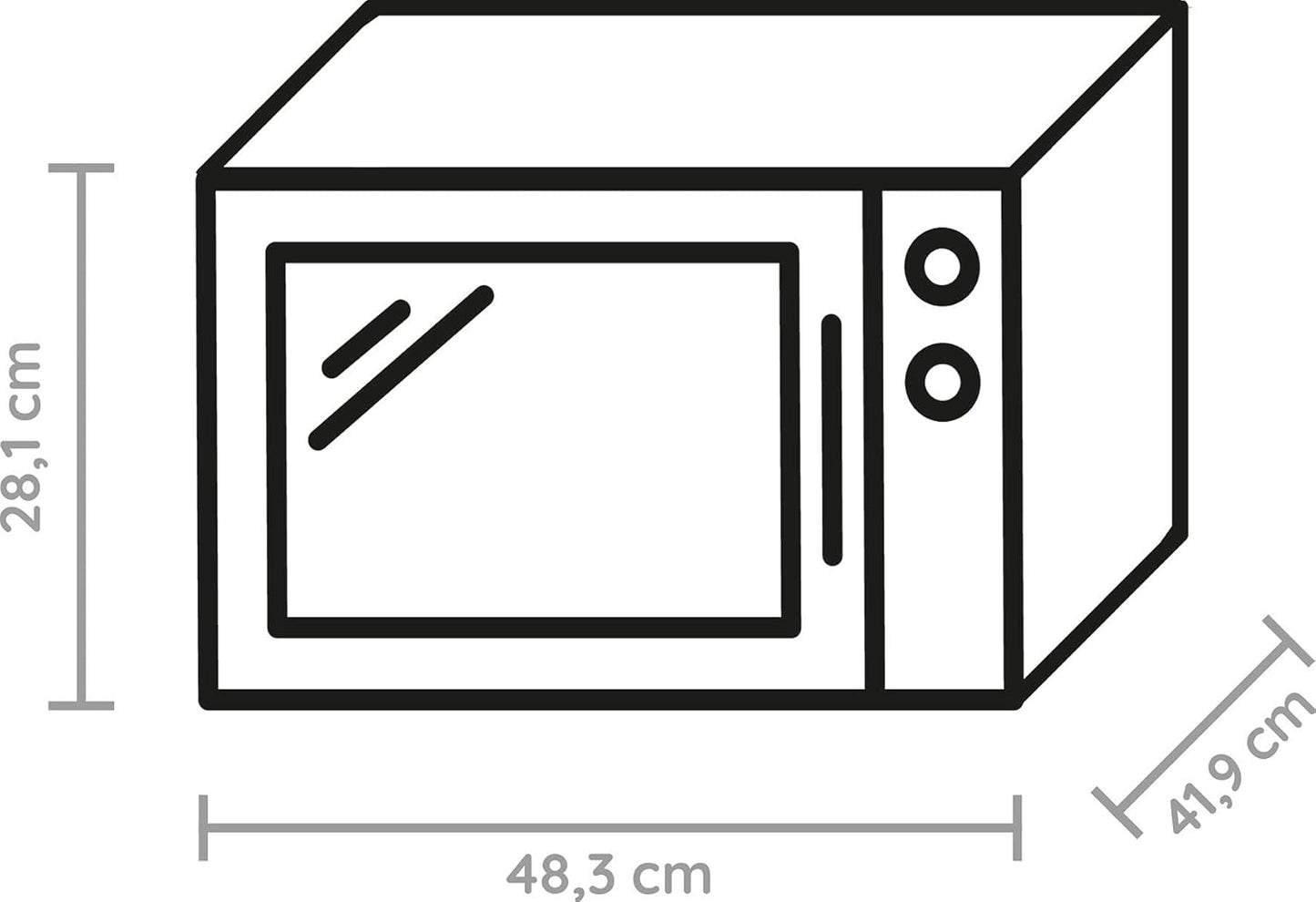 Mikrowelle MW 253 SM2, Grill-Mikrowelle 25 L Schwarzes Glas