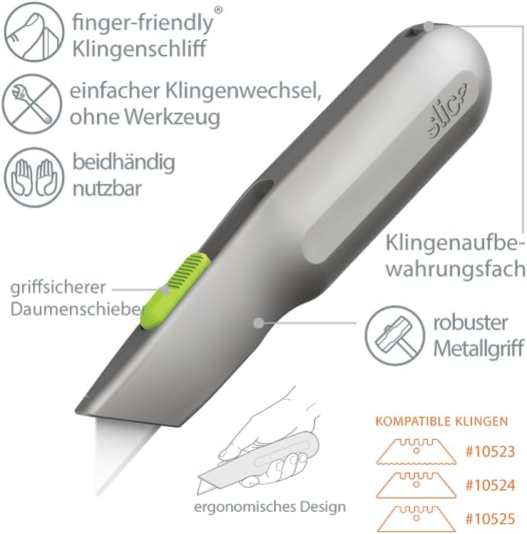 Universalmesser mit automatischem Klingenrückzug, EU Version