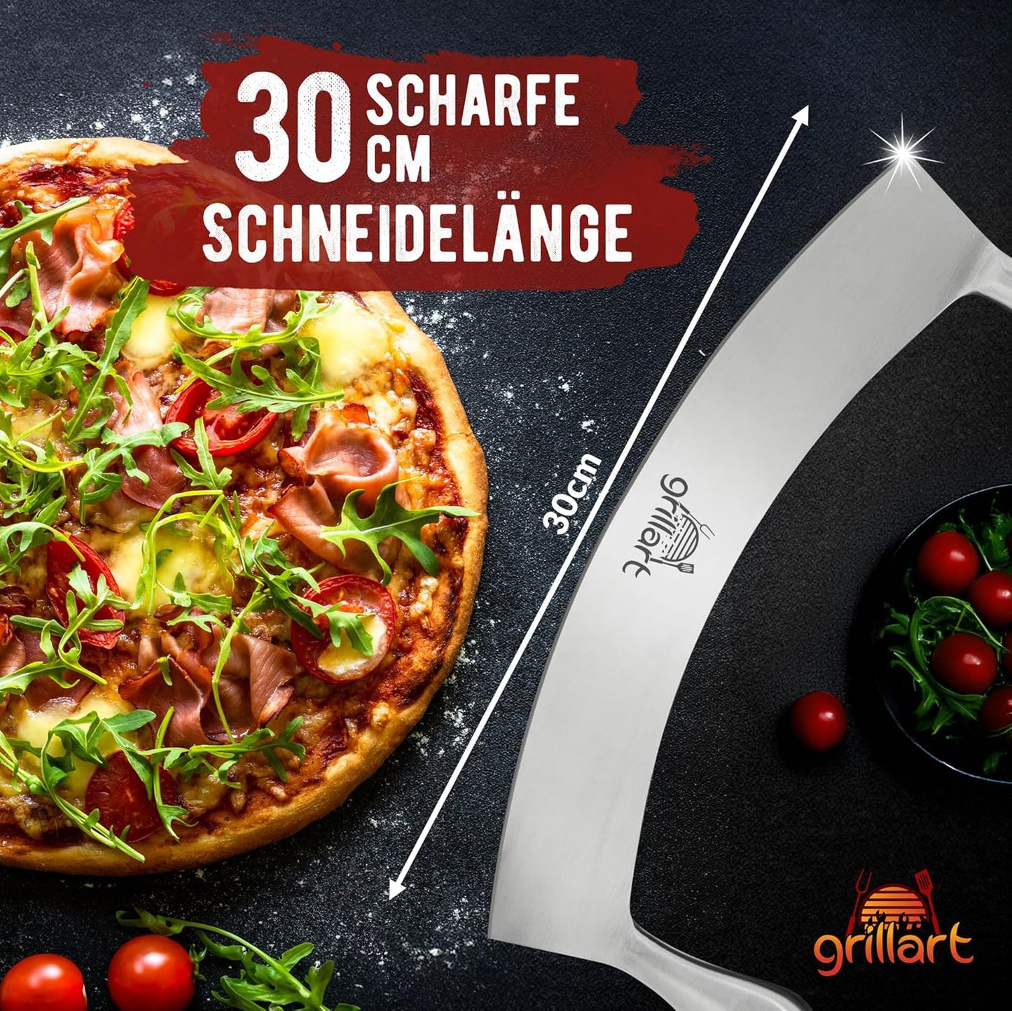 Pizzamesser, Edelstahl Doppelgriff