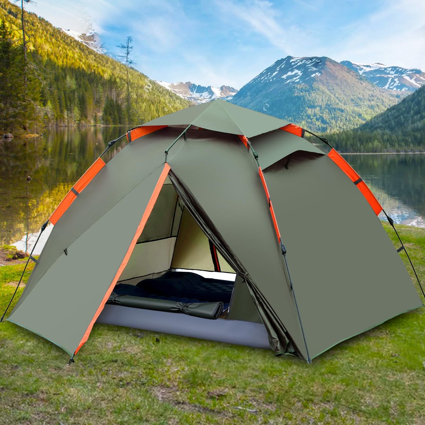 Pop Up Campingzelt für 2-4 Personen, wasserdicht