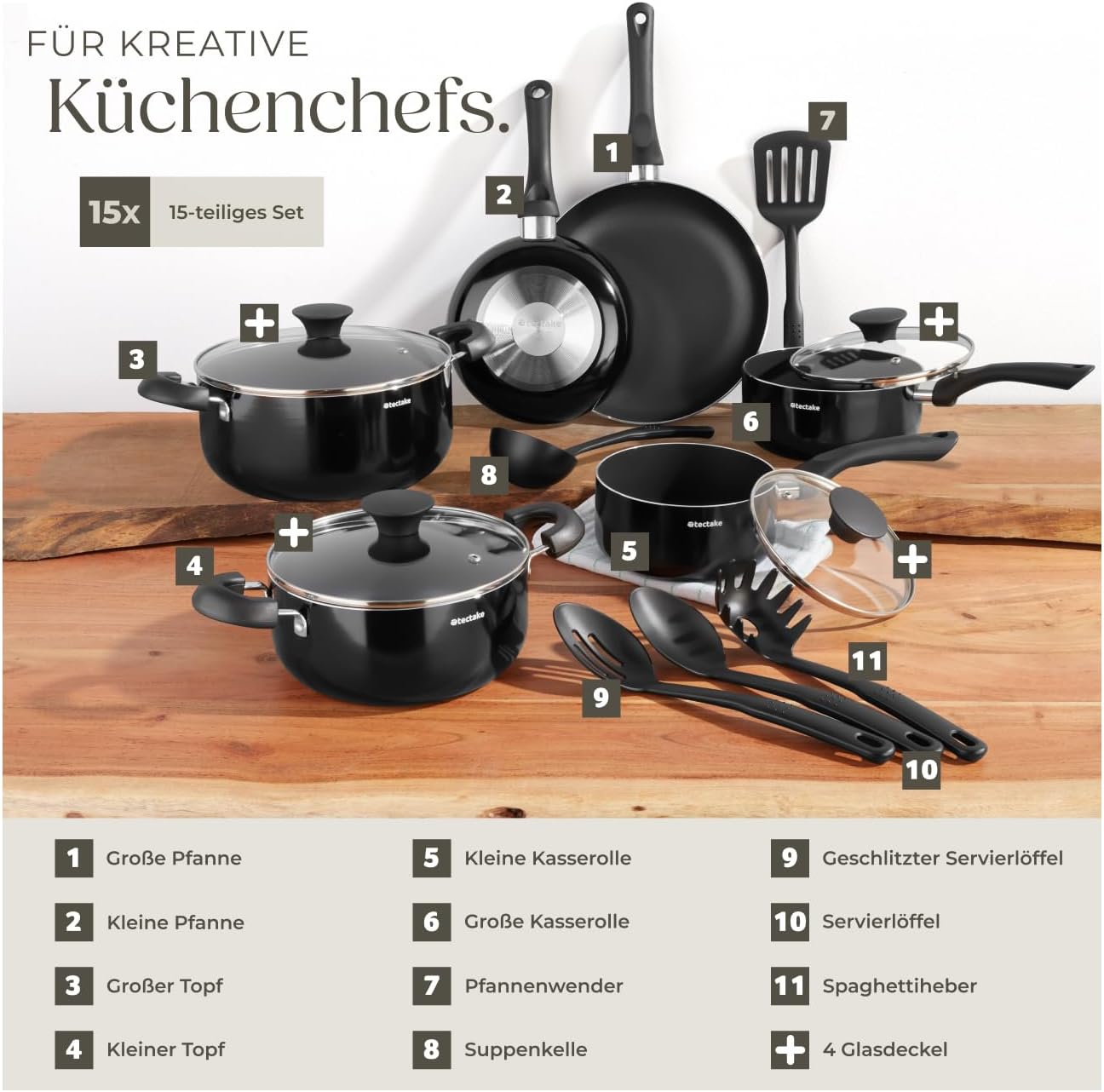 15-teiliges Kochgeschirr-Set