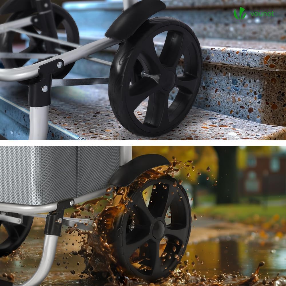 Faltbarer Einkaufstrolley mit Kühlfach und Treppensteiger-Funktion, Grau