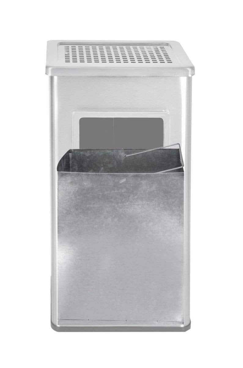 Standaschenbecher mit integriertem Mülleimer, Silber