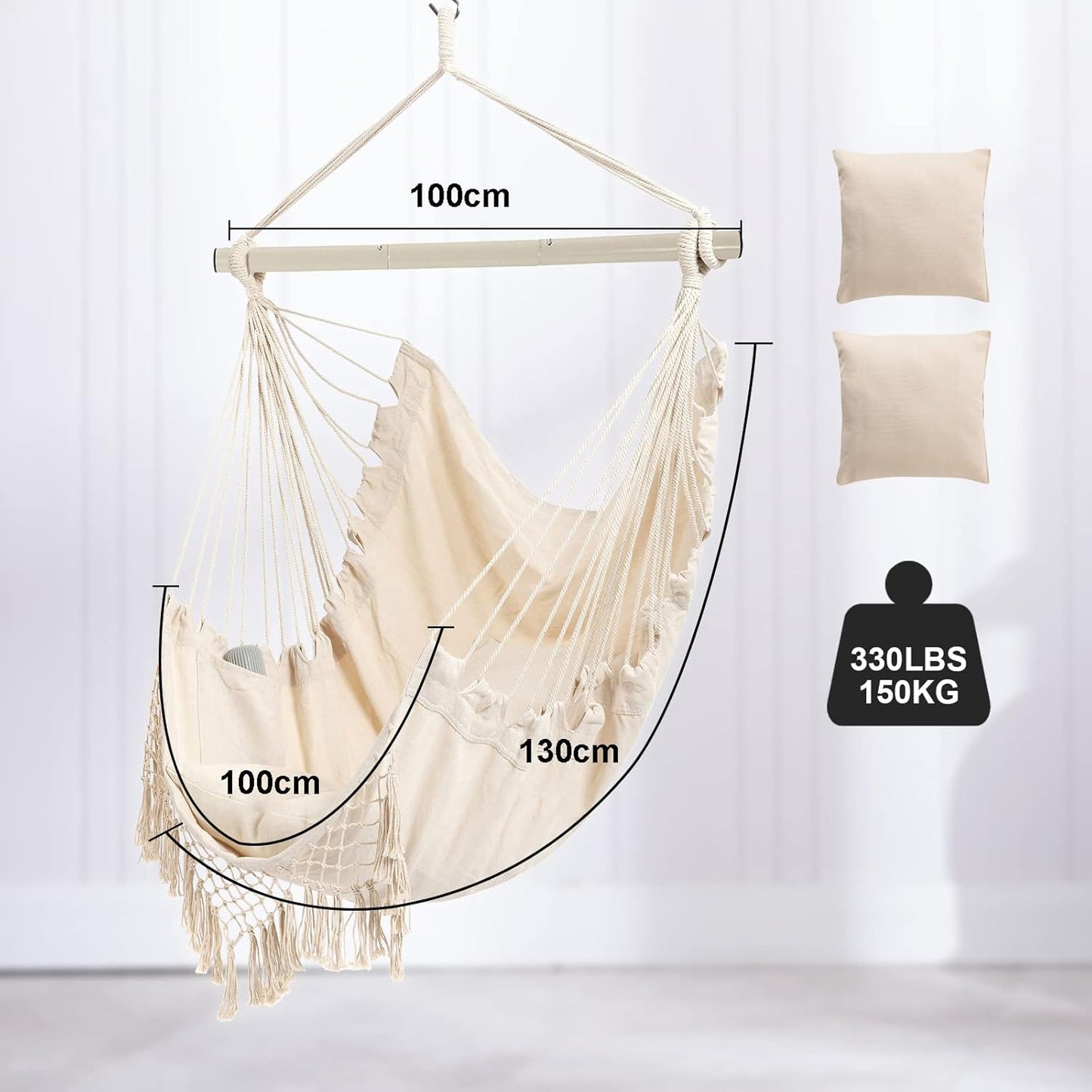 Hängesessel für Indoor und Outdoor, Beige