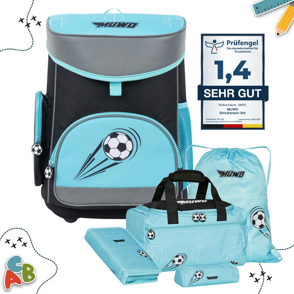 Ergonomisches Schulranzen-Set, Fussball Design