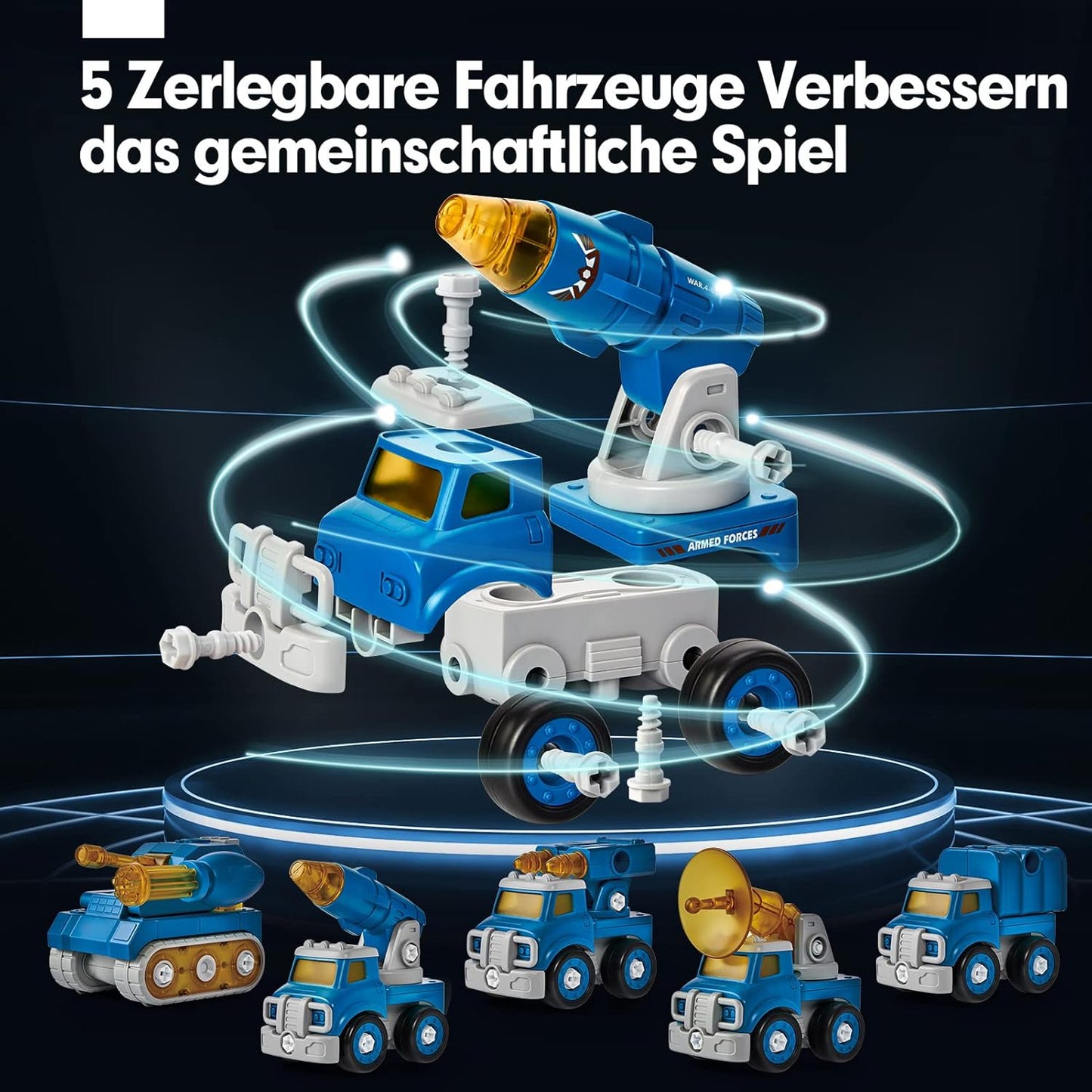 5 in 1 Roboter Spielzeug, Bule - Zerlegbarer Roboter