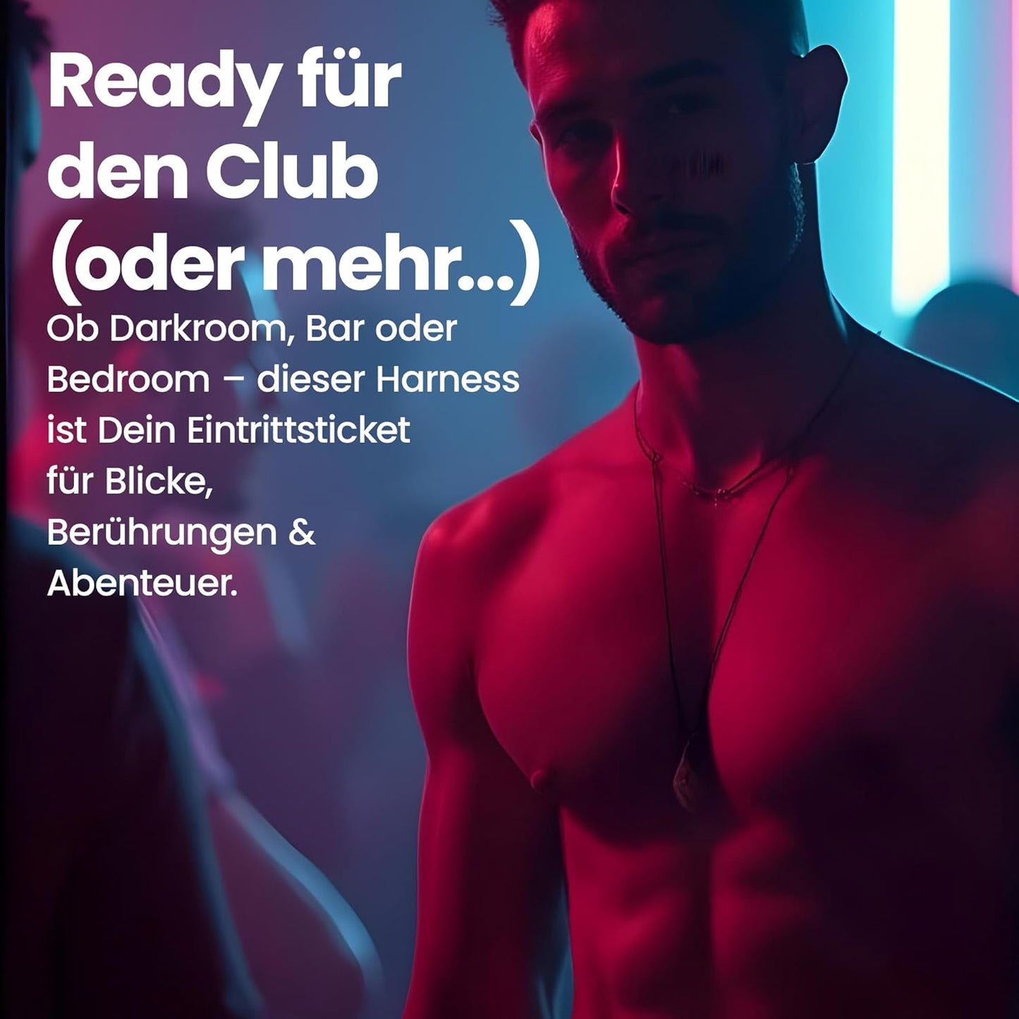 Verstellbares Leder-Harness für Herren, S Schwarz/Gelb