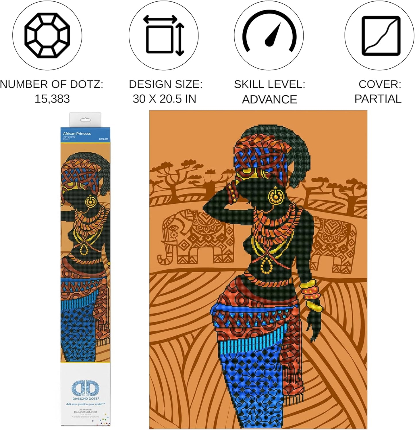 Diamond Painting Set African Princess, DD12-035, 52x76 cm, African Princess