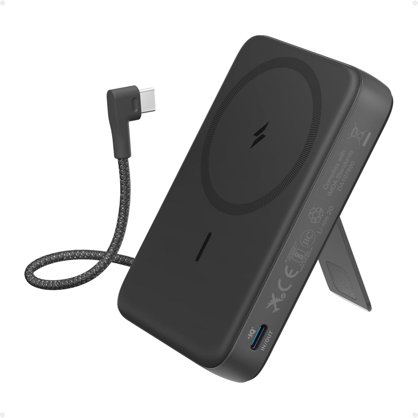 Zolo - Magnetische Powerbank mit Schnellladefunktion, Schwarz