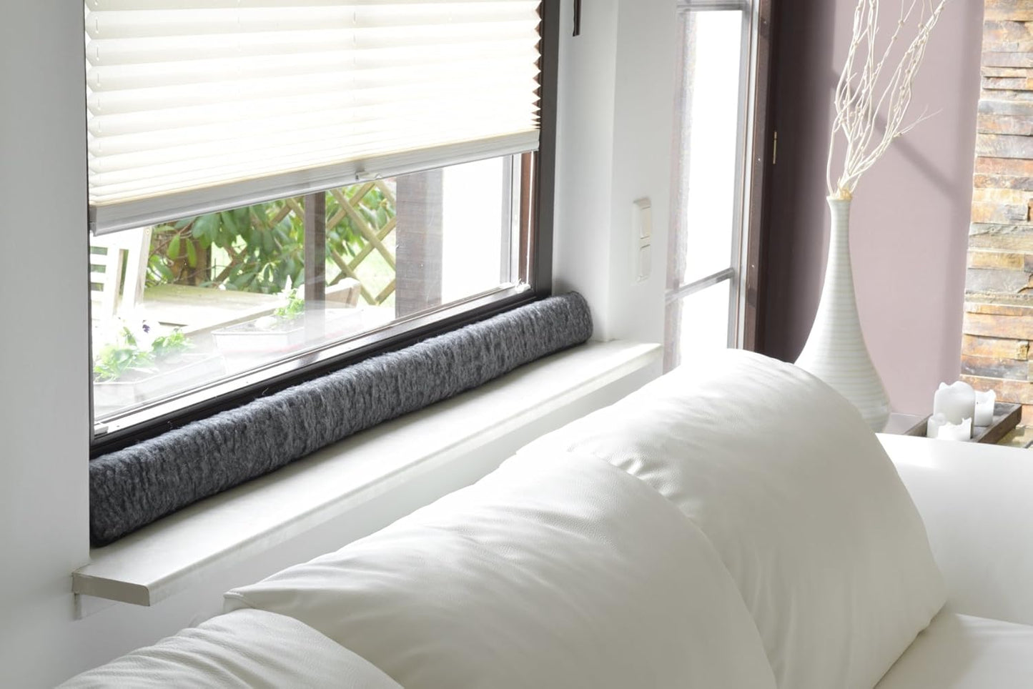 Schurwoll-Zugluftstopper für Fenster, 120 cm