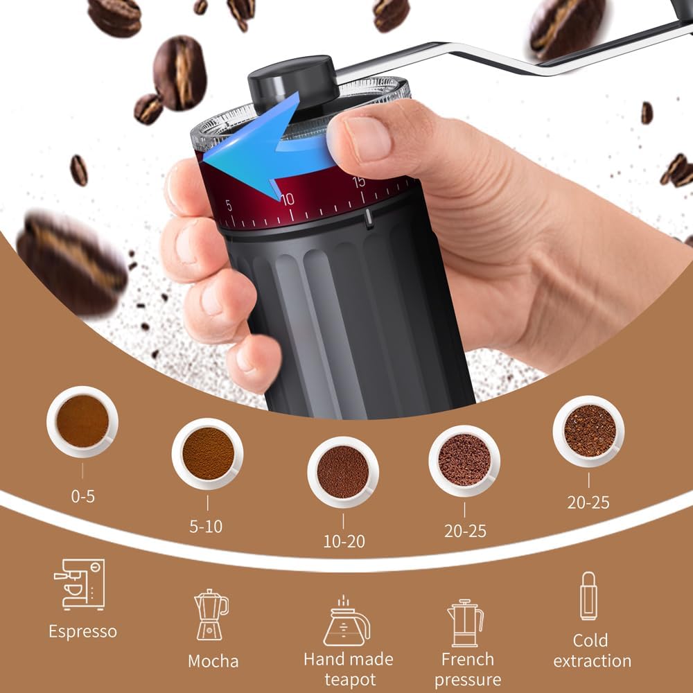 Tragbare Kaffeemühle, Edelstahl