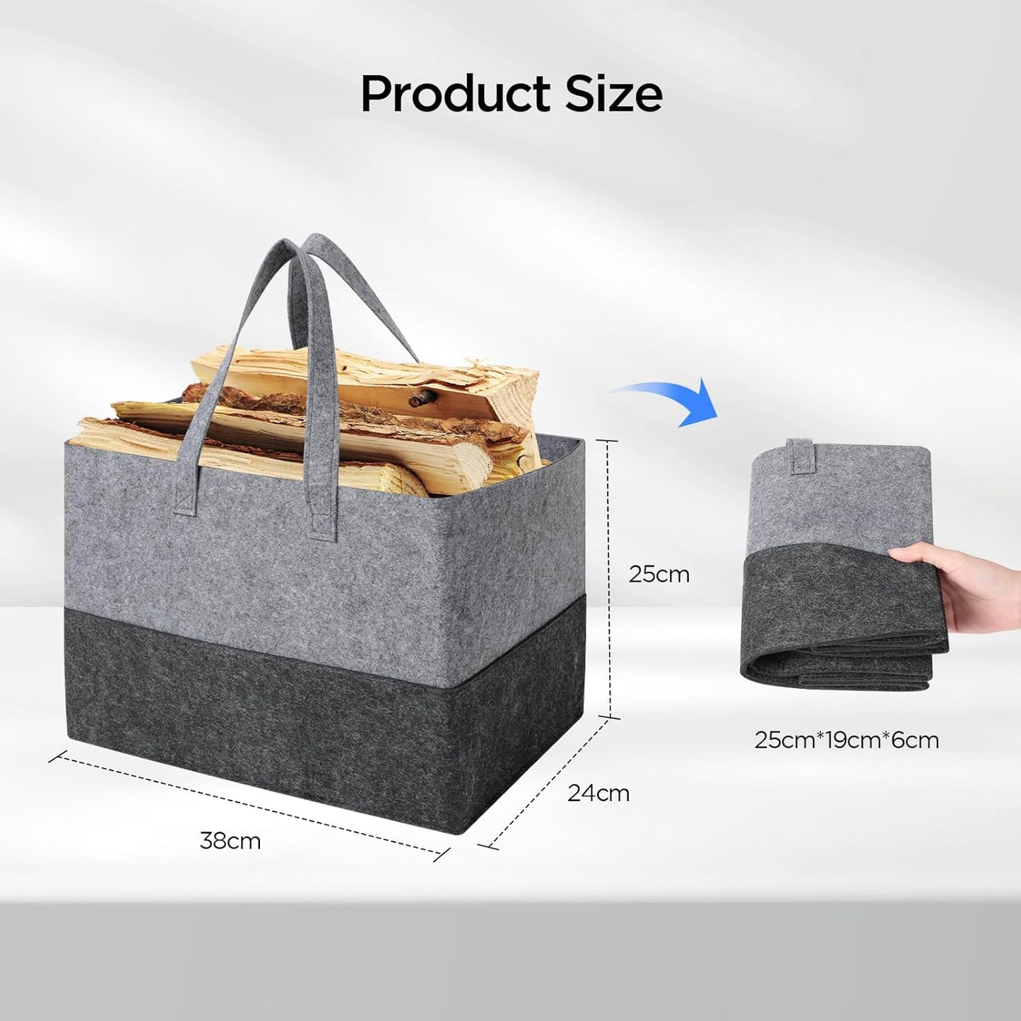 Filztasche für Kaminholz