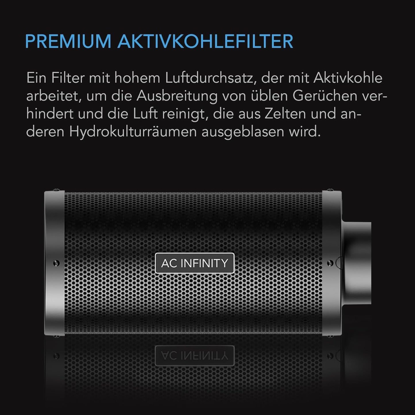 Aktivkohlefilter für Inline-Lüfter, 10-Inch