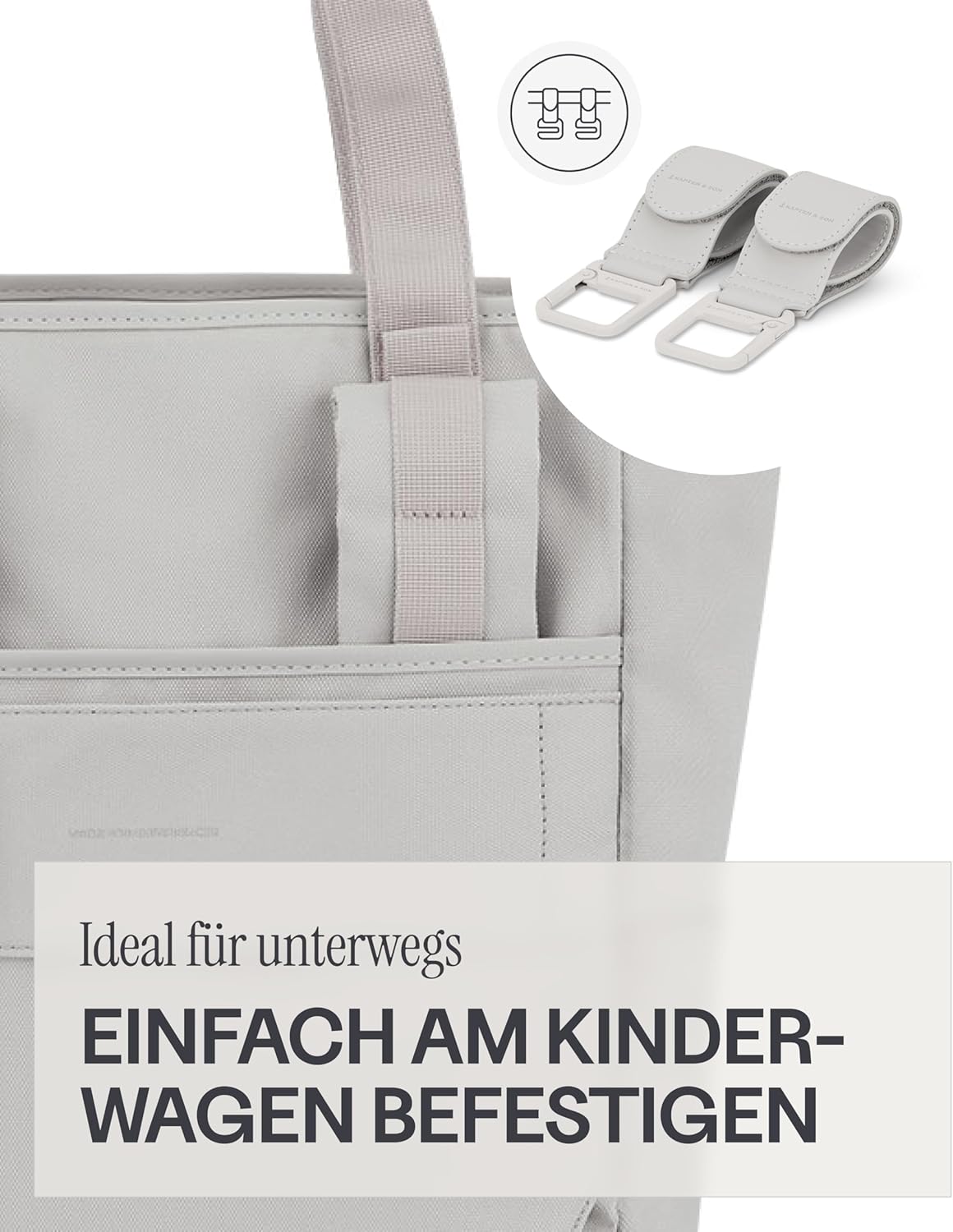 2-in-1-Wickelrucksack-& Wickeltasche-Set Lindby, Greige Diaper Set