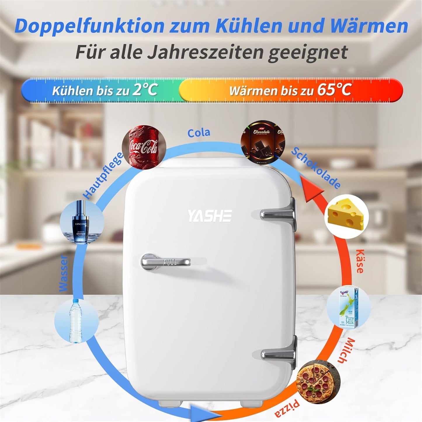 Mini Kühlschrank 4L für Kosmetik & Getränke, Weiss
