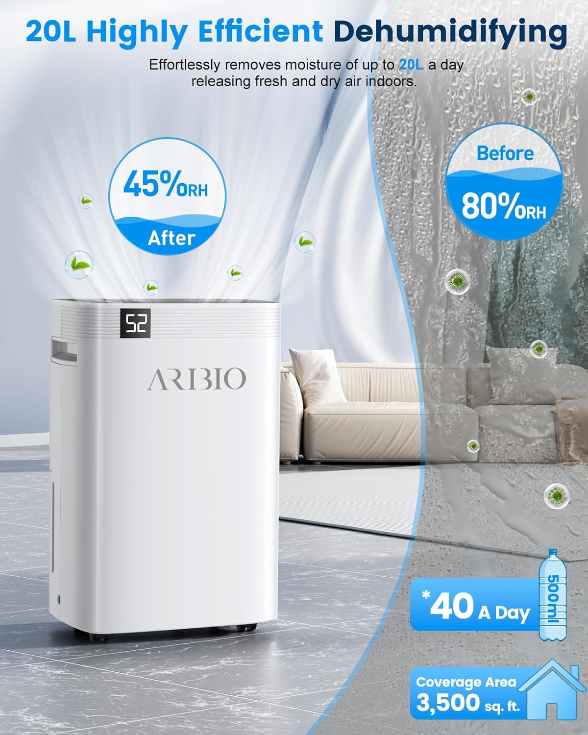 Elektrischer Luftentfeuchter, 20L-D