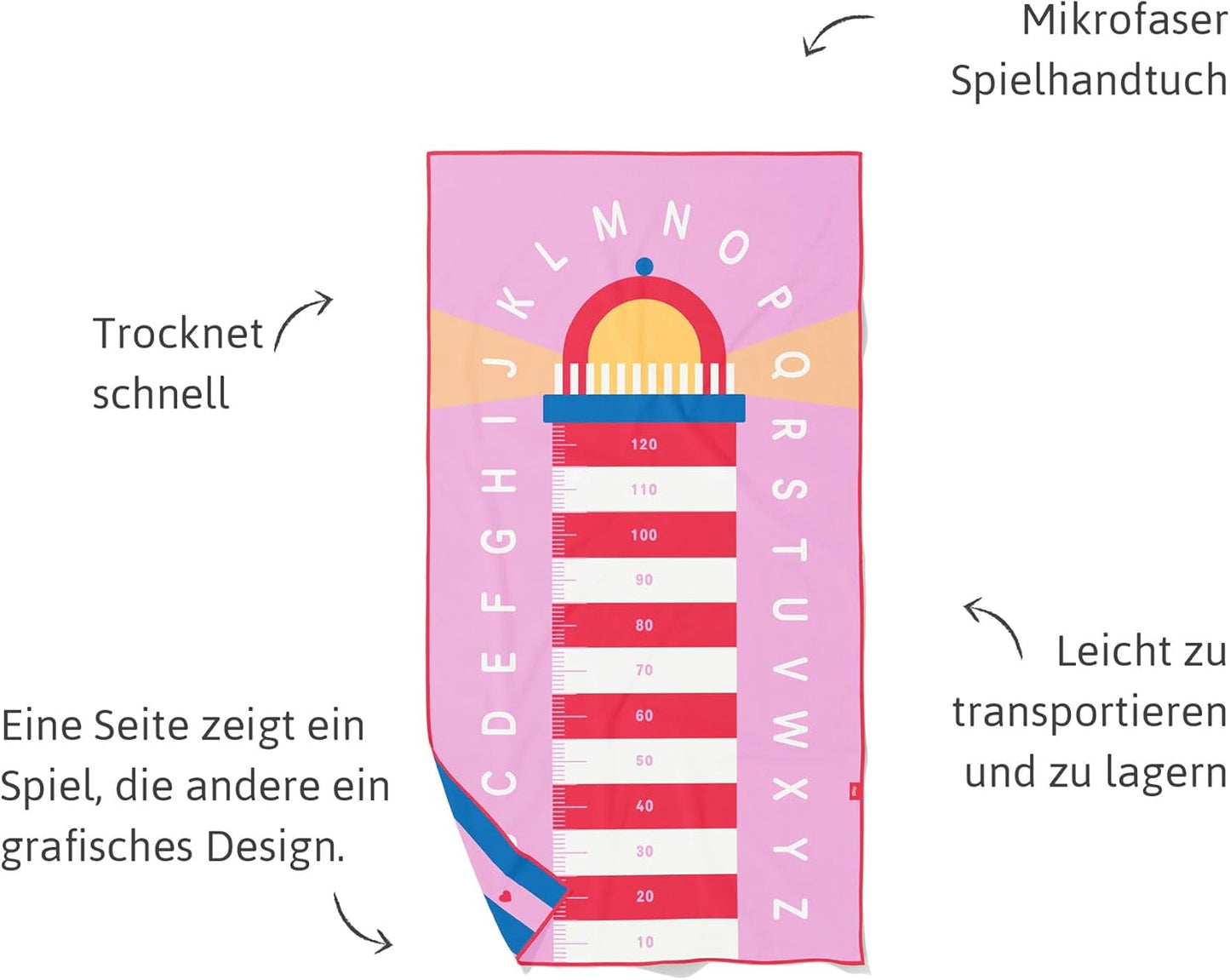 Strand- und Poolhandtuch für Kinder, Leuchtturm L - 180 x 100cm