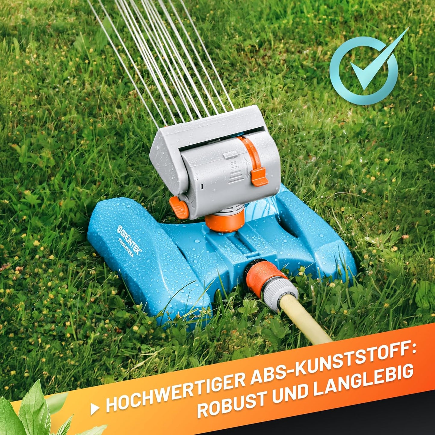 Oszillationssprinkler mit Turbo-Motor und 16 Düsen