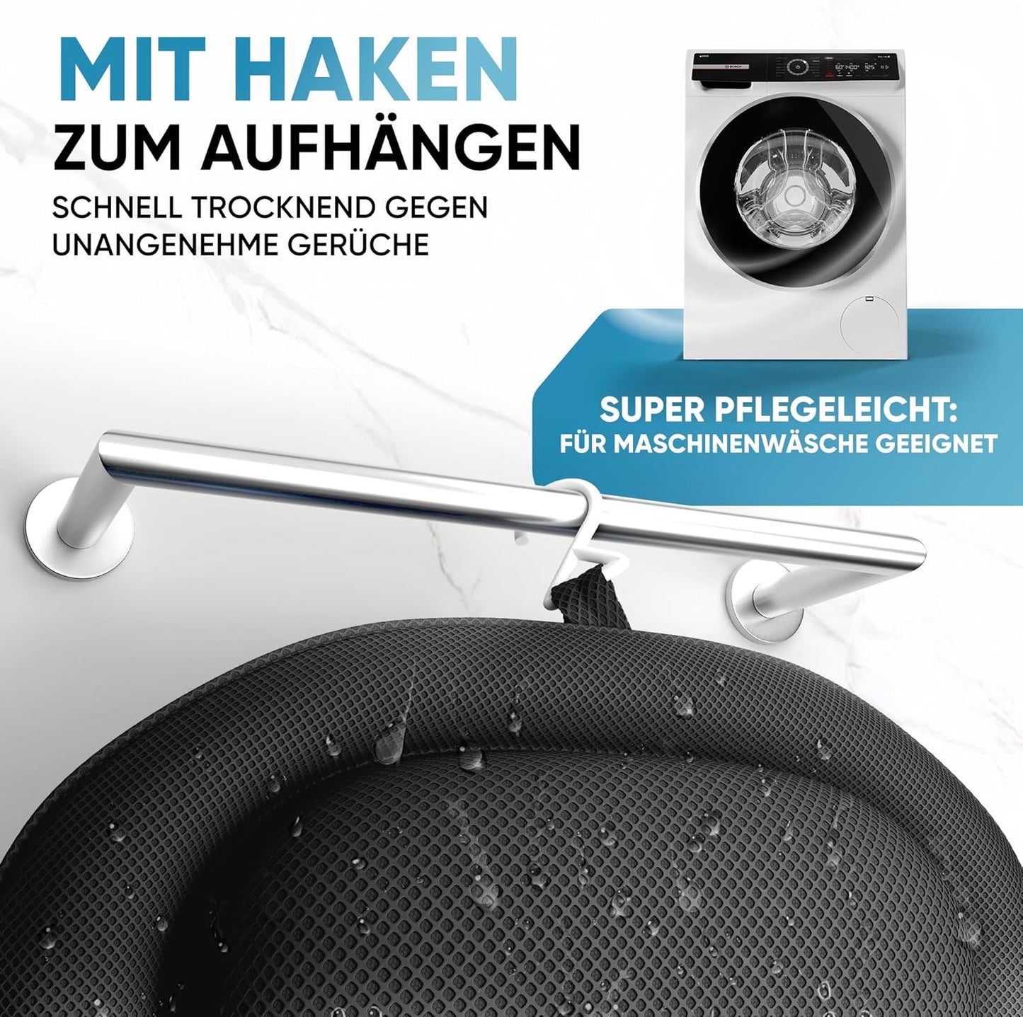 XXL Badewannenkissen, XX-Large Schwarz