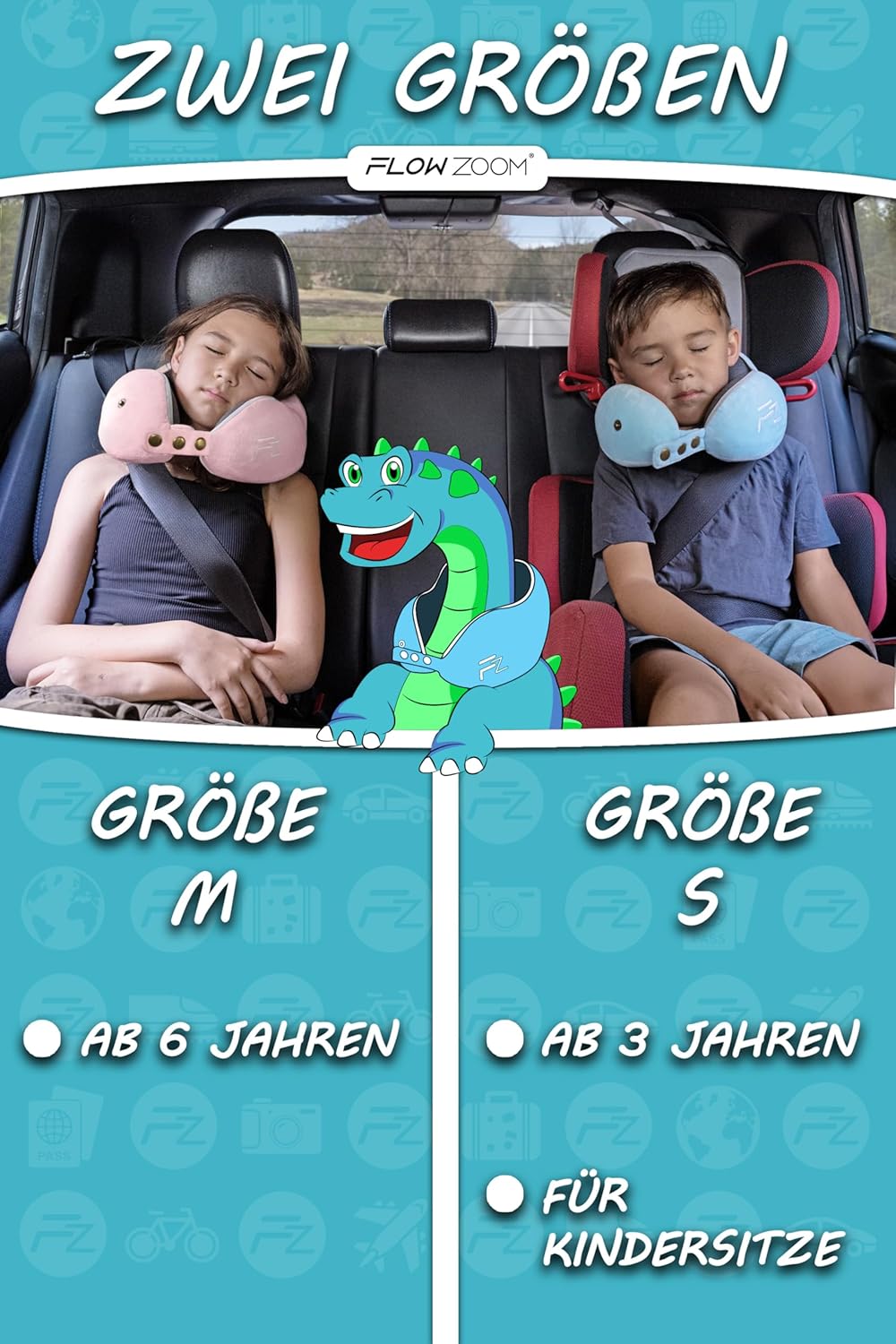 Einstellbares Memory Foam Nackenkissen für Kinder ab 3 Jahren, 4.1. Comfy Kids S - Blau