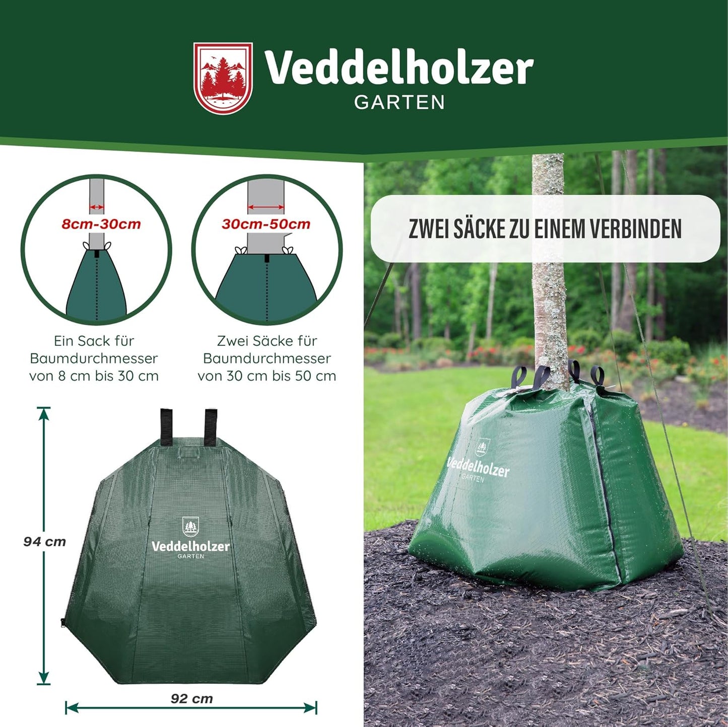Baumbewässerungssack-Set, 2 x 75 Liter