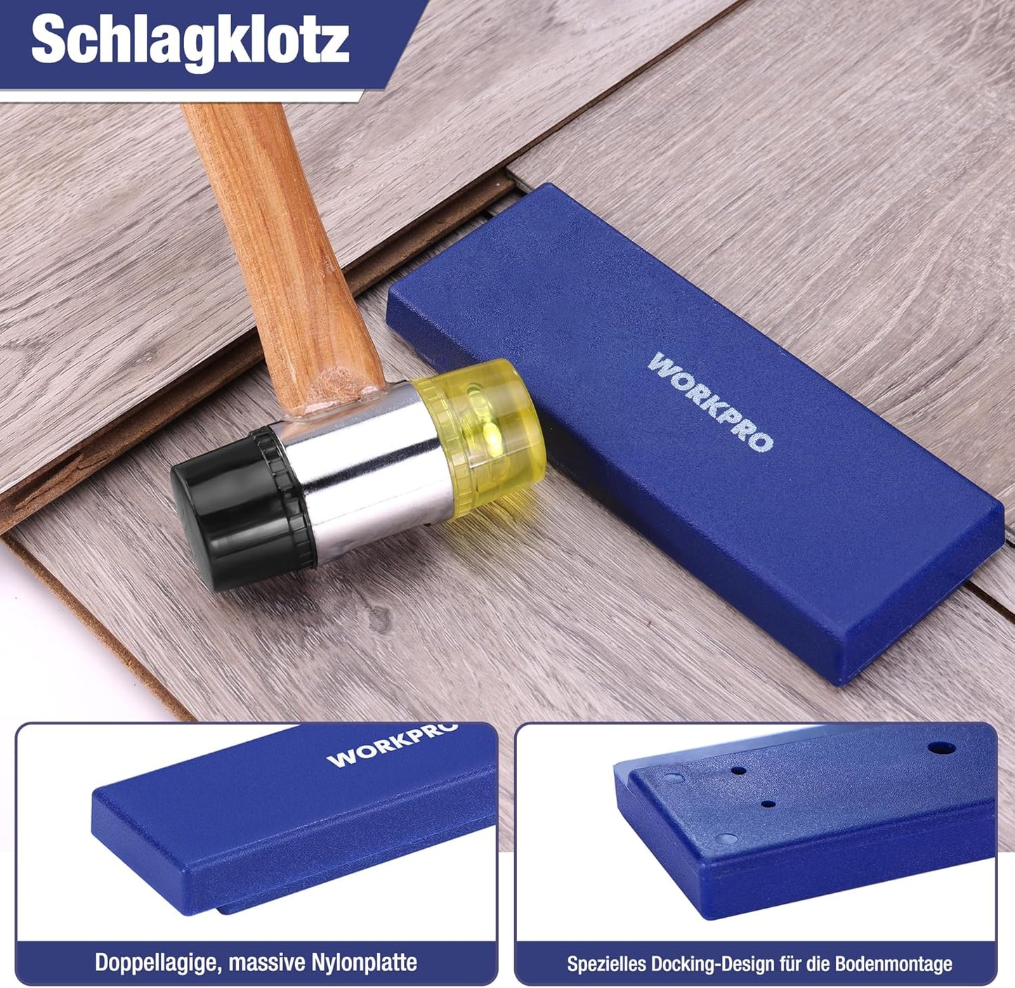 Laminat-Verlegeset mit Hammer und Abstandshaltern