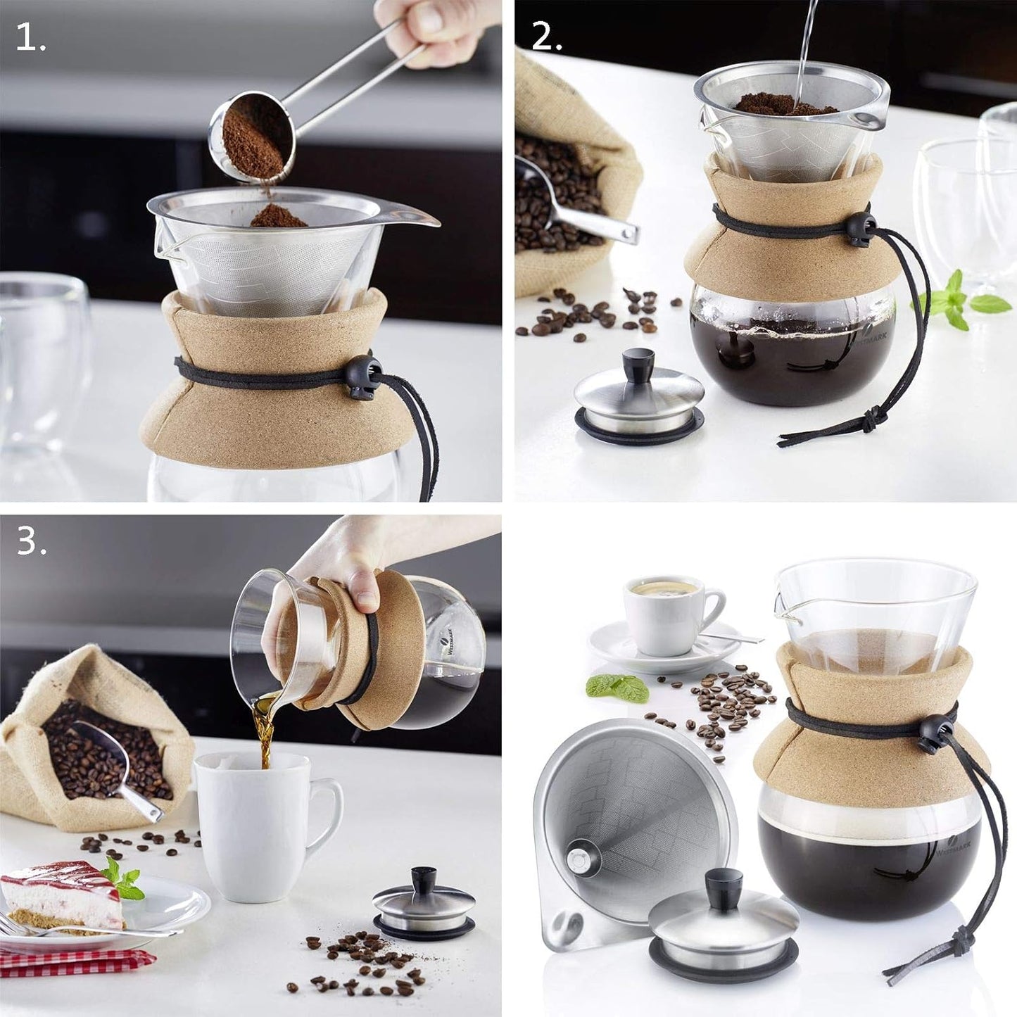 Kaffeebereiter Brasilia mit Permanentfilter, Kaffeebereiter