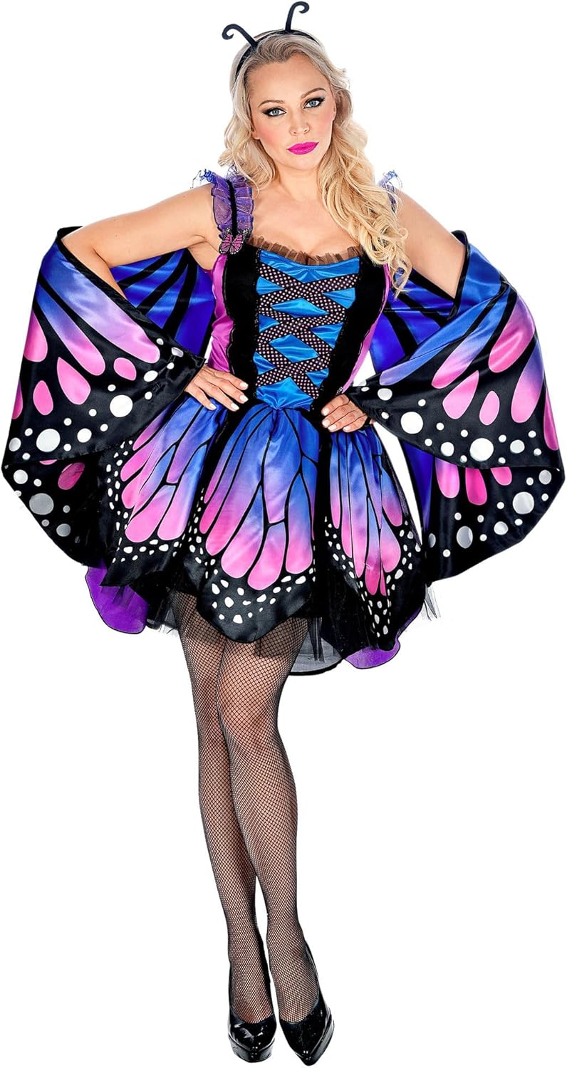 Schmetterling Kostüm mit Tutu und Flügeln, S Blau