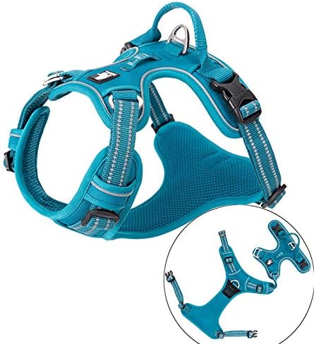 No Pull Hundegeschirr TLH56512, reflektierend, verstellbar, M Blue