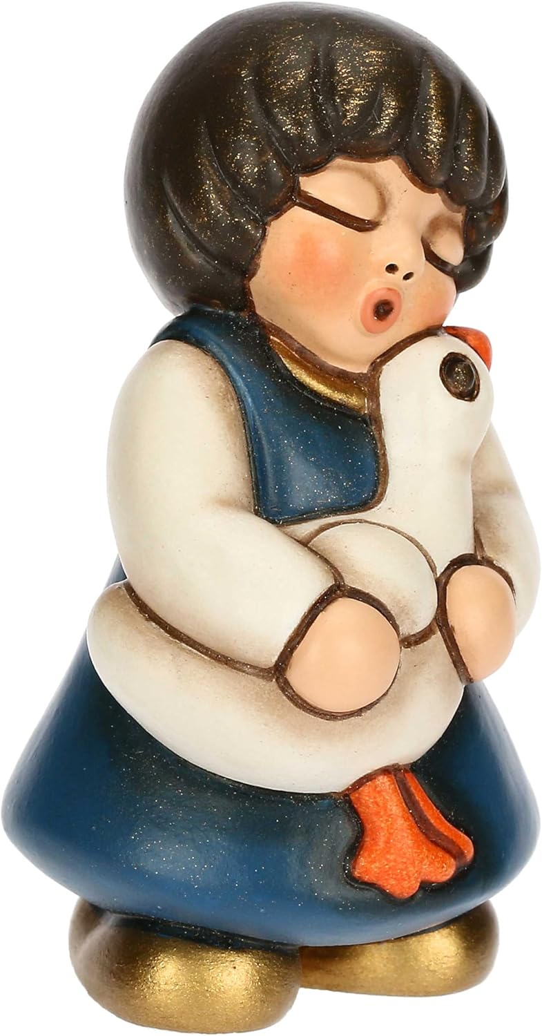 Krippenfigur Mädchen mit Gans