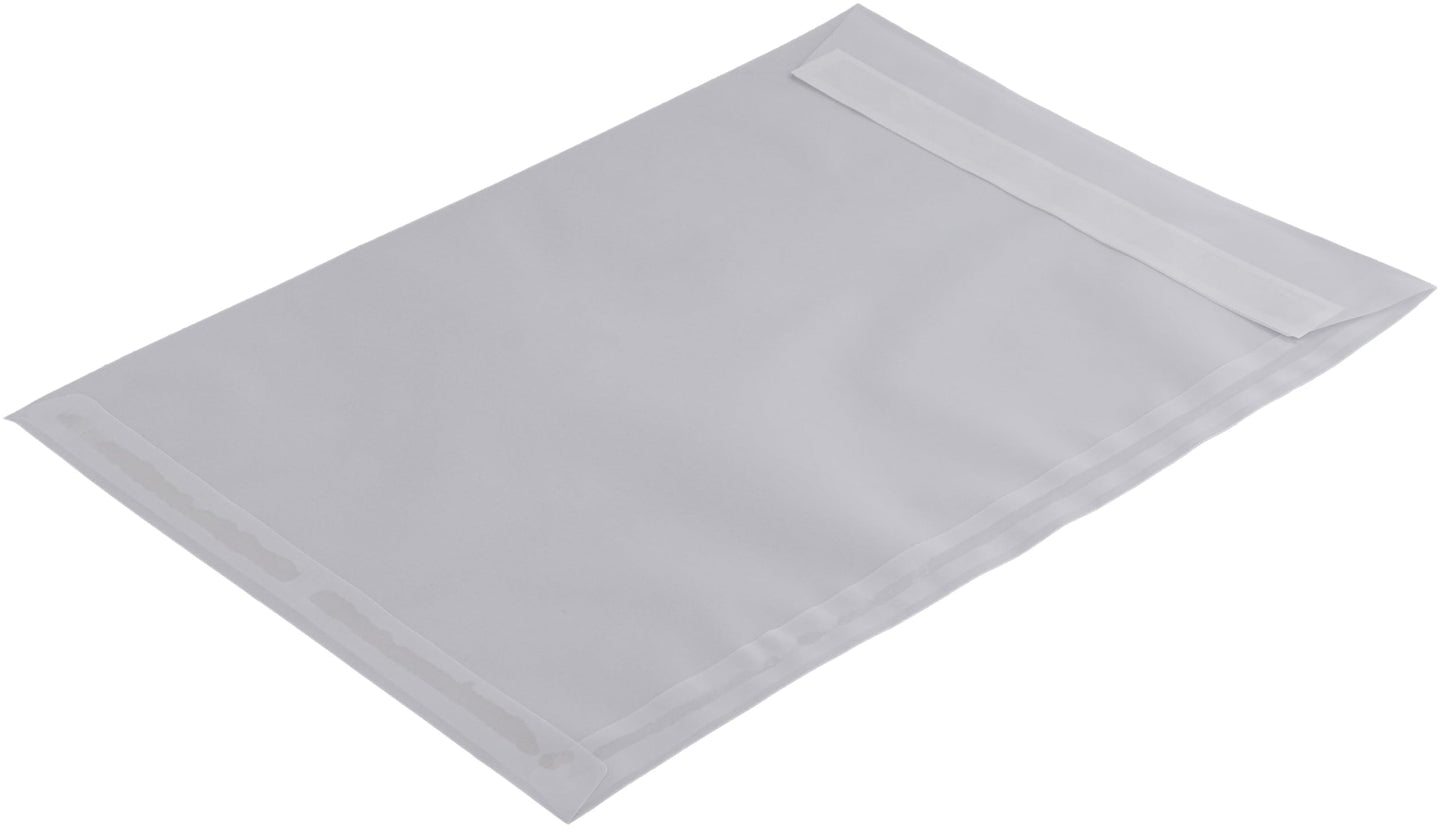 Transparente Versandtaschen DIN B5, 100 Stück, ohne Fenster, DIN B5 Transparent-Weiß