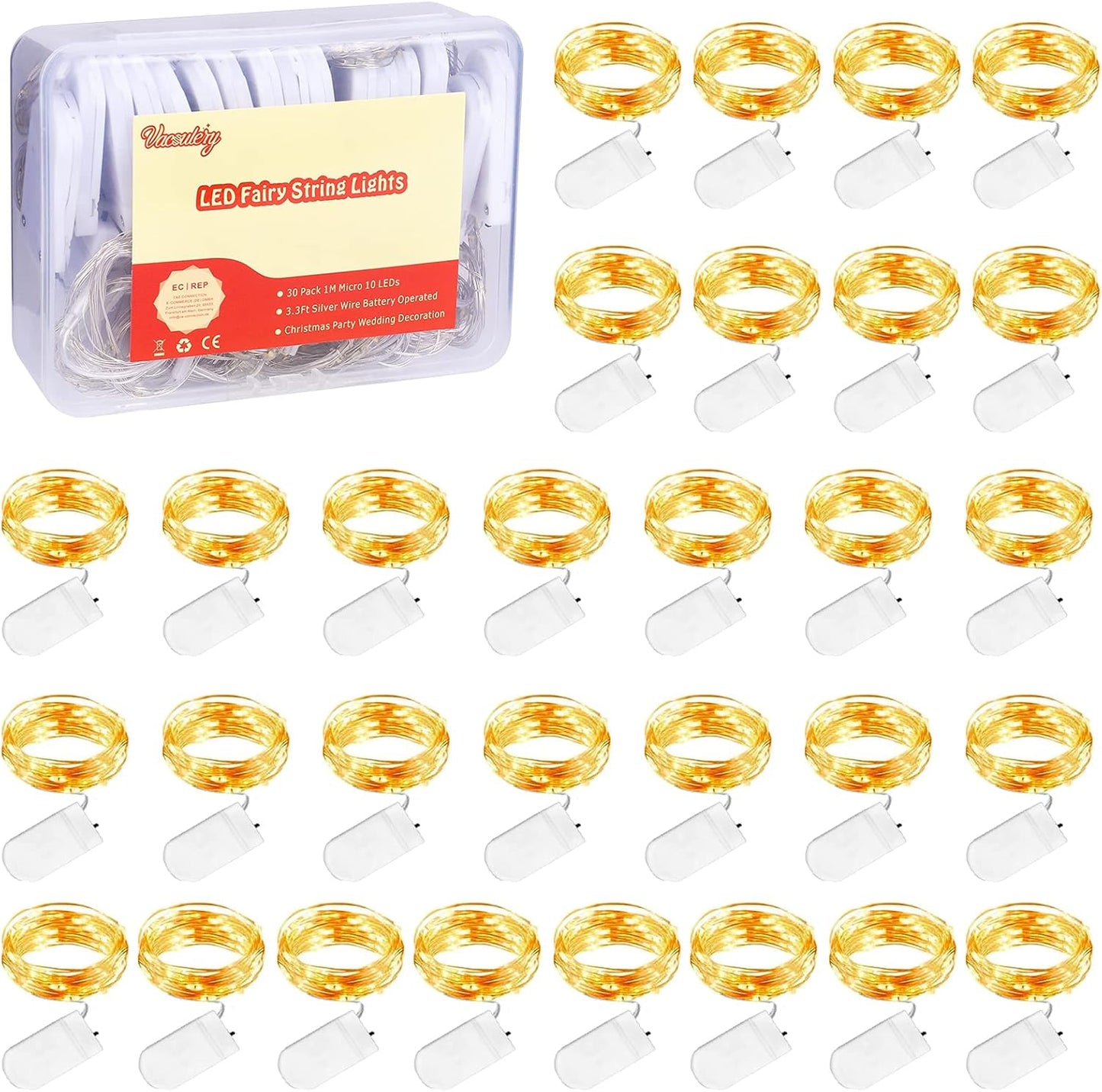 Fairy String Lights, 30 Pack 1M 10 LEDs