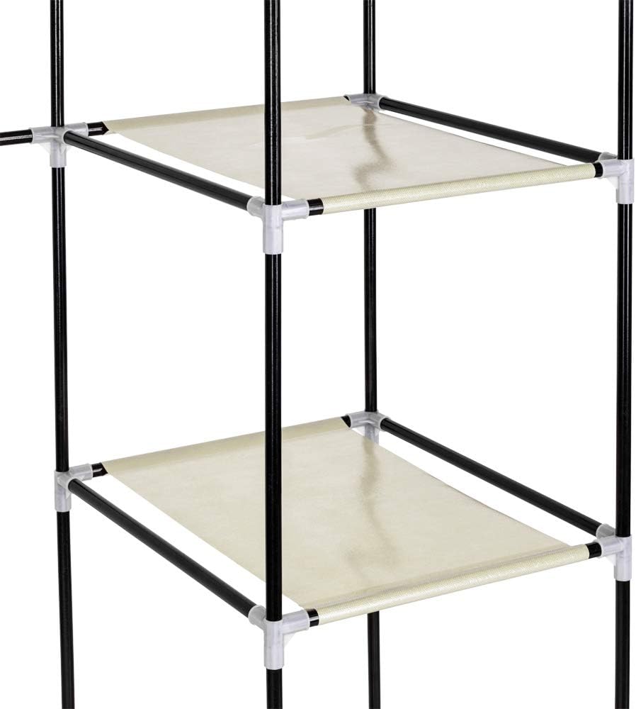 Faltbarer Stoffschrank, 110 x 45 x 175 cm Beige