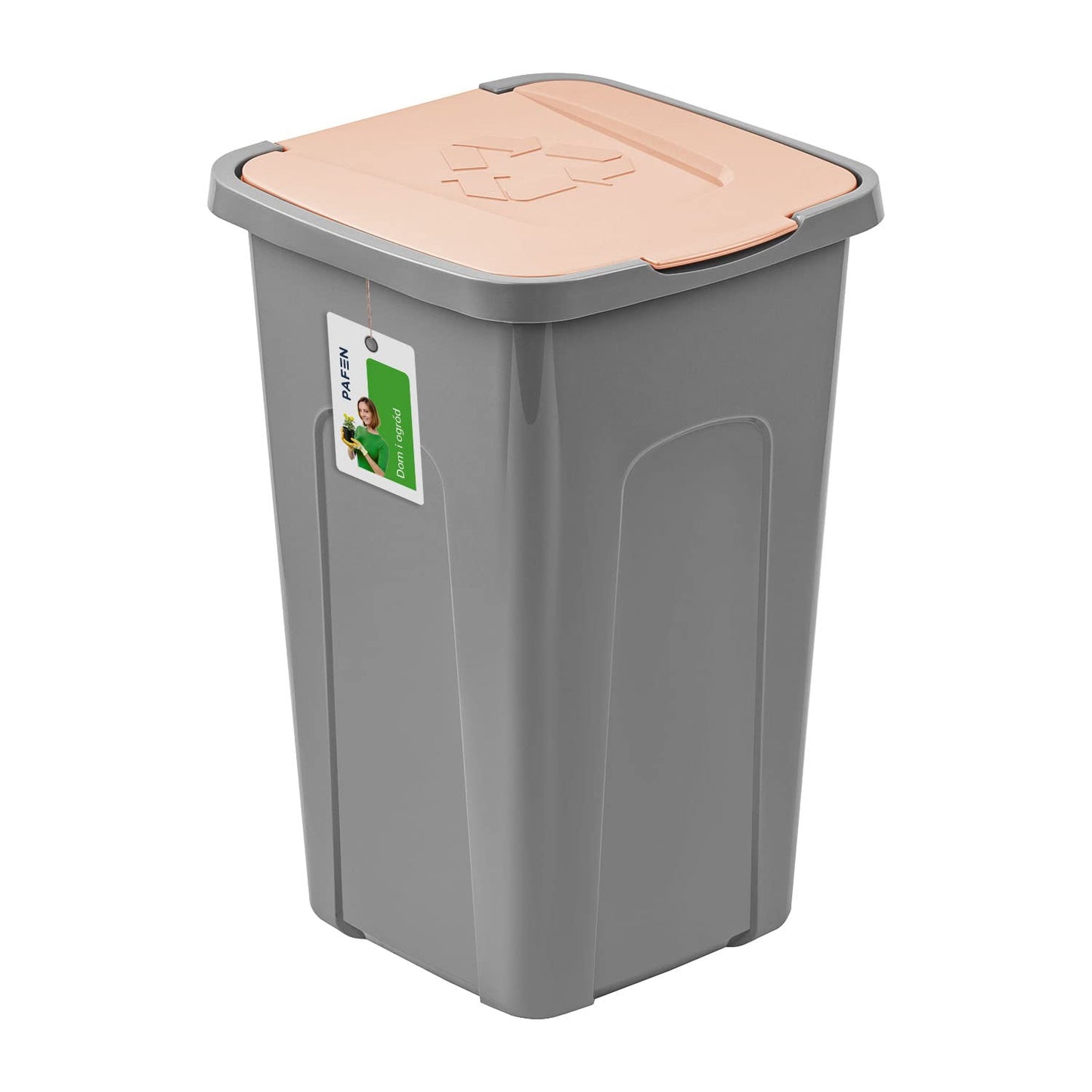 Mülleimer mit Deckel, 1 Grau – Braun