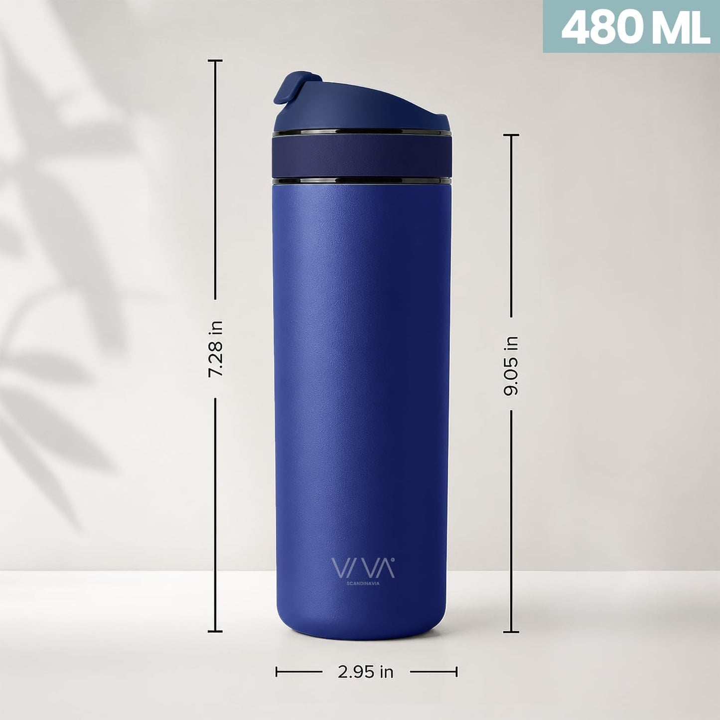 Doppelwandiger Thermobecher mit Sieb, 460 ml, Thermobecher Recharge Pro Blau