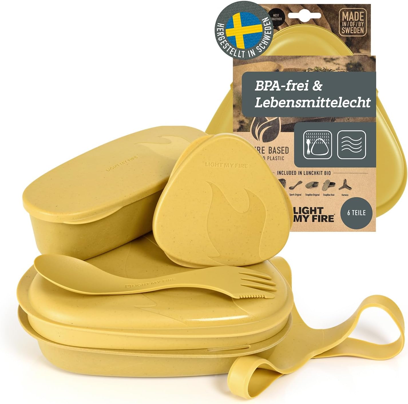 6-teiliges Camping-Geschirr-Set, Musty Yellow